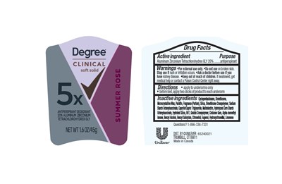 Label (Degree Clinical Soft Solid Summer Rose Antiperspirant   Artwork)